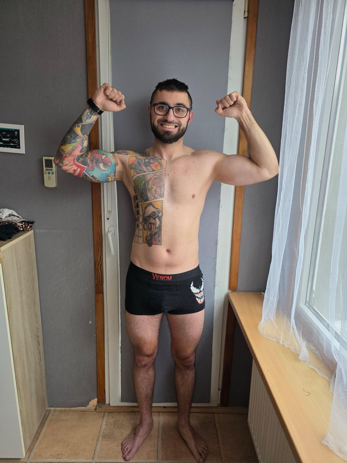 Dominik po nabrání 5 kg svalů